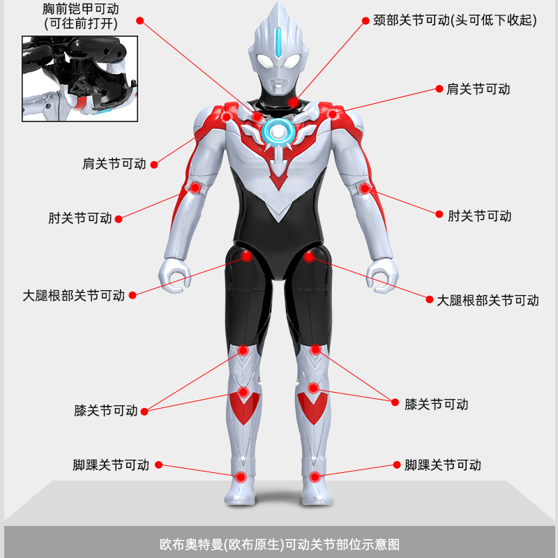 灵动创想奥特曼变形男孩玩具奥特变身软胶人偶欧布罗索合体变身器 [变形合体礼盒装赠2奥卡]欧布+罗索(22cm3玩法)高清大图