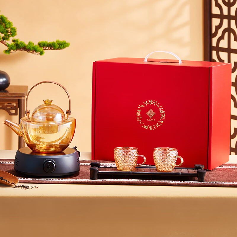 共禾京品 ZFWACOM230046 招财进宝一壶两杯茶具礼盒