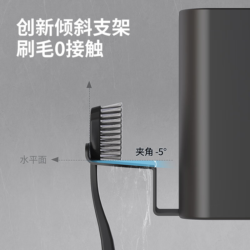 意可可(ecoco)壁挂式牙刷架免打孔漱口杯五金牙刷置物架-双杯高清大图