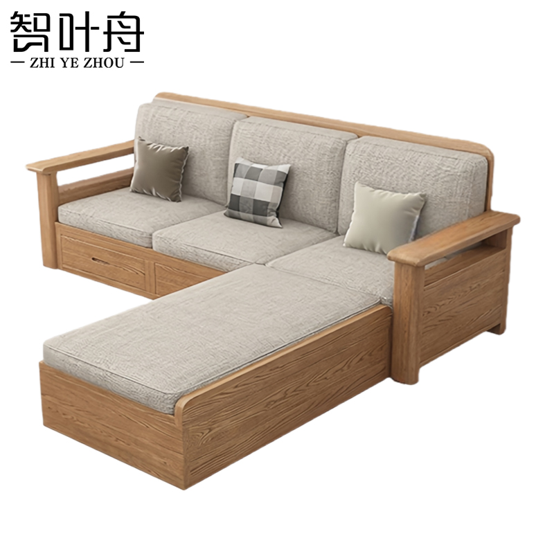 智叶舟沙发组合210*175*88cm(3+贵妃榻)套高清大图