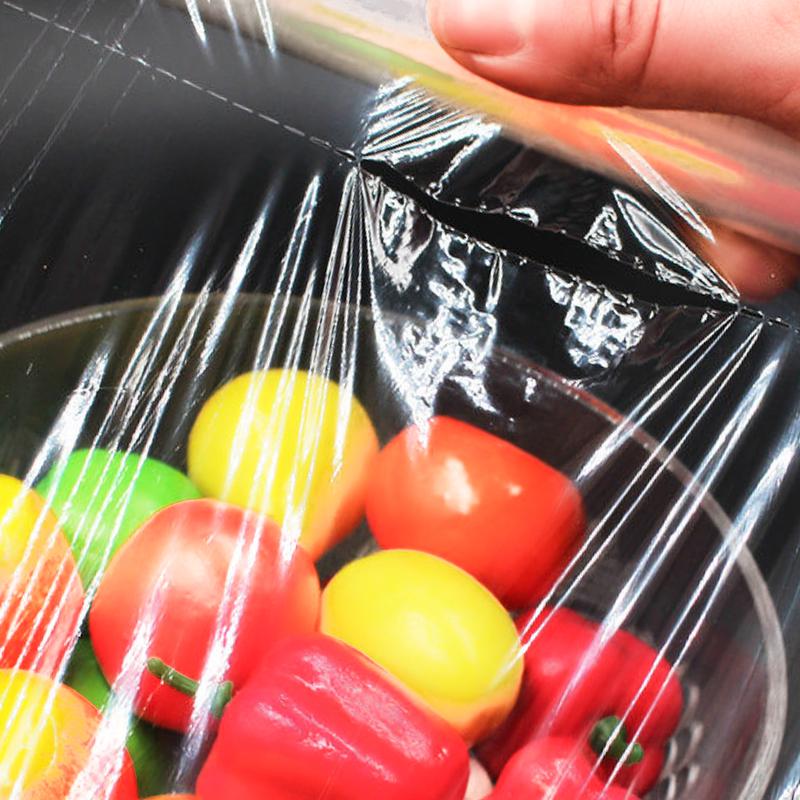 妙洁免刀撕PE保鲜膜50米经济装 次性家用食品水果保鲜PE手撕大号1卷50米×30cm高清大图