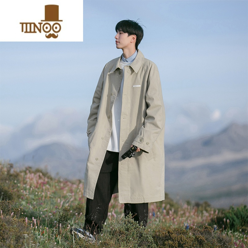 yanxu德式风衣外套男中长款痞帅感成熟稳重英伦风谢尔比大衣