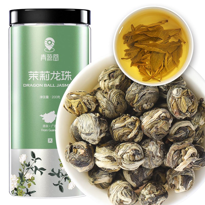 青源堂牌茉莉花茶干茉莉花茶浓香型茉莉龙珠香珠绣球泡水花草养生茶