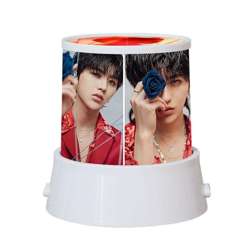 周边应援投影灯小夜灯两用蔡徐坤h1暖光普通款无刻字小鹿投影灯片礼袋