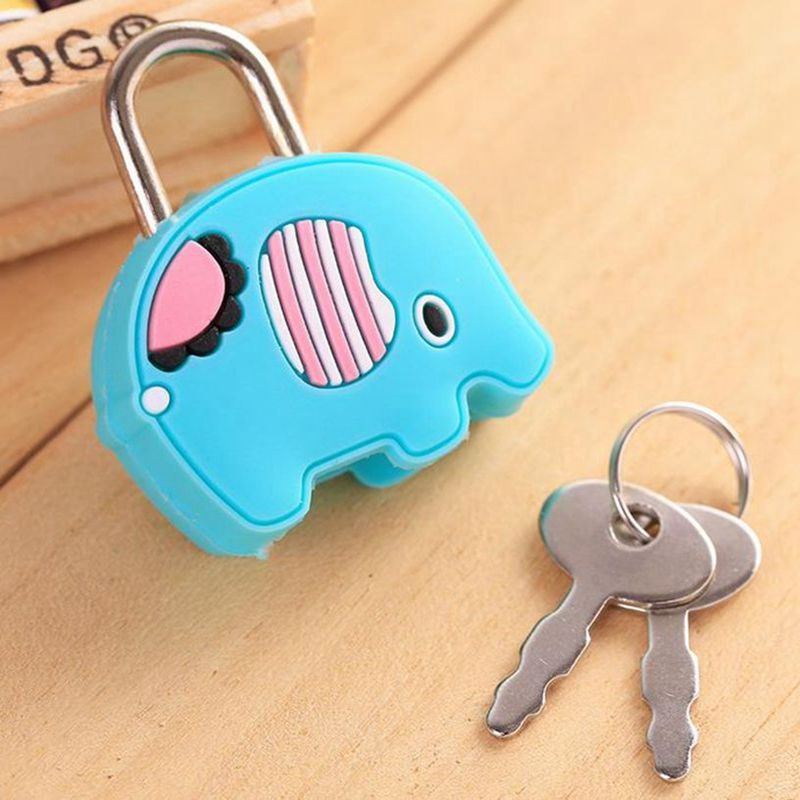 卡通可爱迷你小锁卡通公仔行李箱锁头学生防盗小衣柜锁宿舍抽屉锁大象