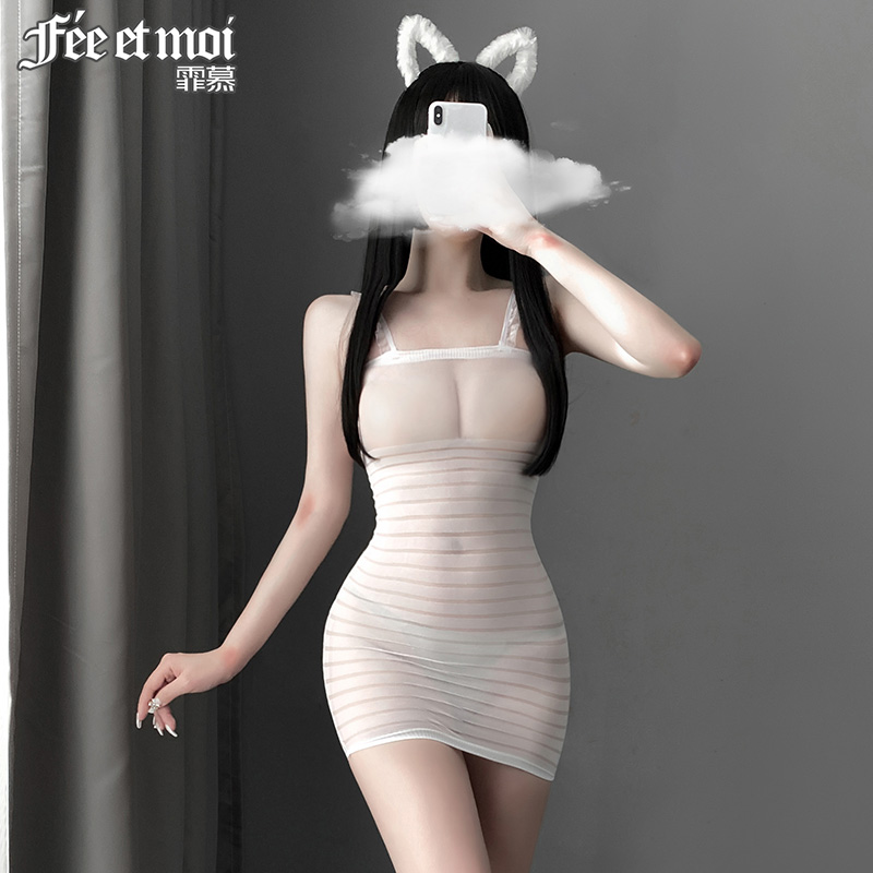 霏慕(Fee et moi)性感风情横纹包臀裙透视情趣内衣 女式情趣睡衣 成人情趣用品7562高清大图