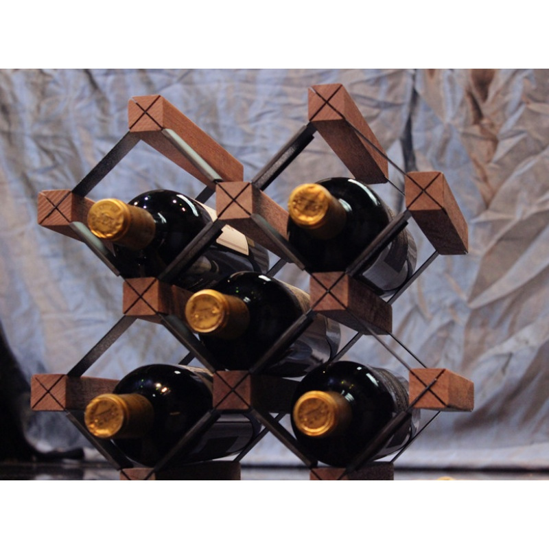 波多B网型红酒架6瓶 创意储藏酒架 红酒架 酒具 木制酒架(请先与客服确认再)