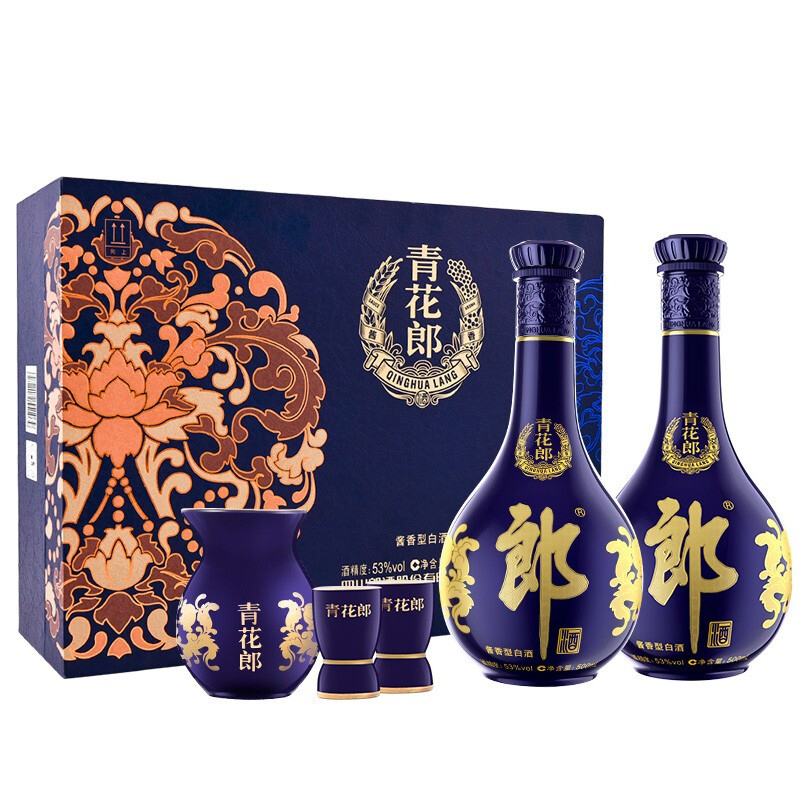 歌德老酒行郎酒青花郎礼盒53度500ml2酱香型白酒视频