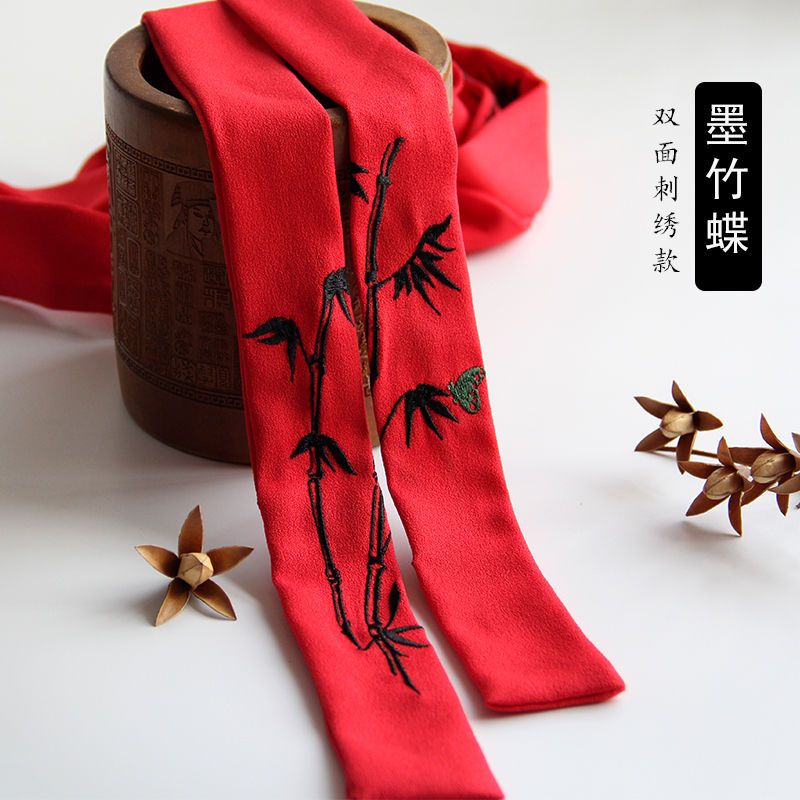 彼岸花白色15米古风发带刺绣发带腰带汉服配饰汉服发带超仙彼岸花发带