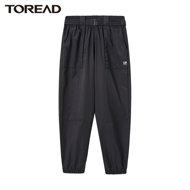 探路者户外训练裤女士透气运动长裤脚口松紧设计春夏季户外防泼水宽松女式户外慢跑裤