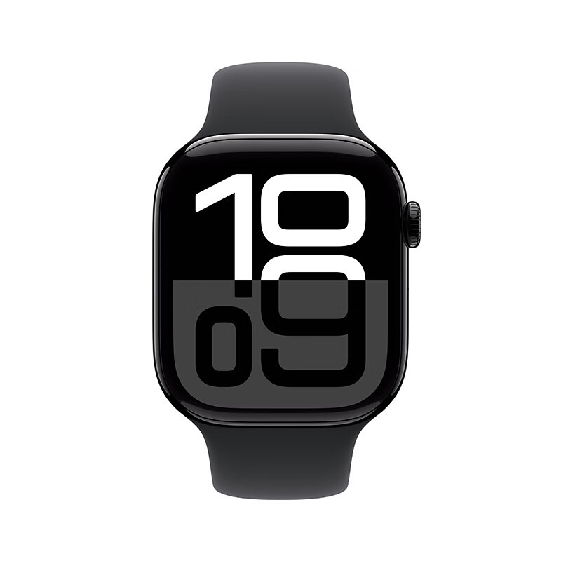 Apple Watch Series 10 智能手表46毫米亮黑色铝金属表壳黑色运动型表带M/L【GPS款】MX273C