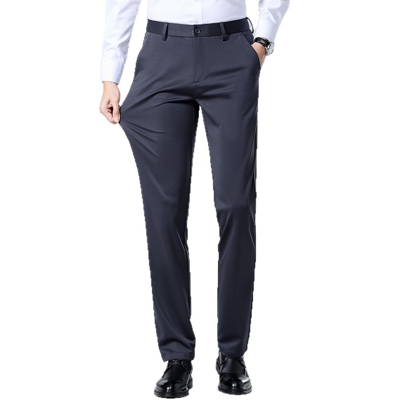 啄木鸟西裤男士商务正装2025秋冬新款潮修身直筒休闲加绒加厚长裤高清大图