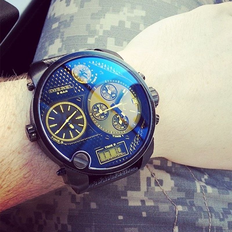 苏宁极物黑色表盘运动时尚男子欧美手表DZ7127高清大图