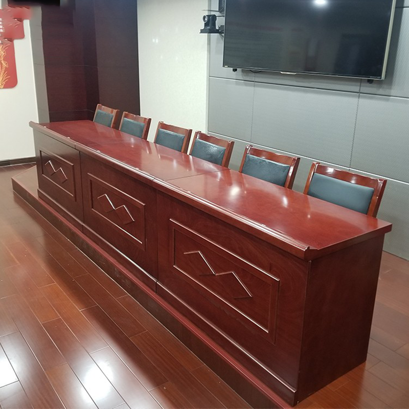 易企采 演讲台2.1米 不含椅会议桌演讲桌培训桌椅油漆发言台实木演讲台会议发言桌主持人发言台