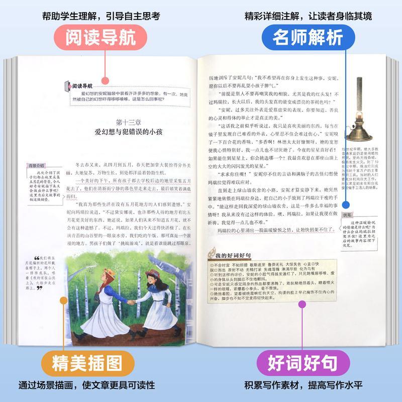 绿山墙的安妮正版全集蒙哥马利原著小学生三四五六年级阅读课外书必读上下册青少年儿童文学经典书籍世界名著小说