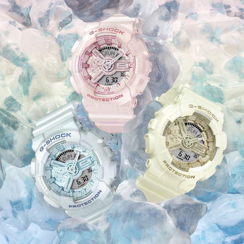 CASIO 卡西欧多功能石英男士手表珍珠光泽硅胶表带