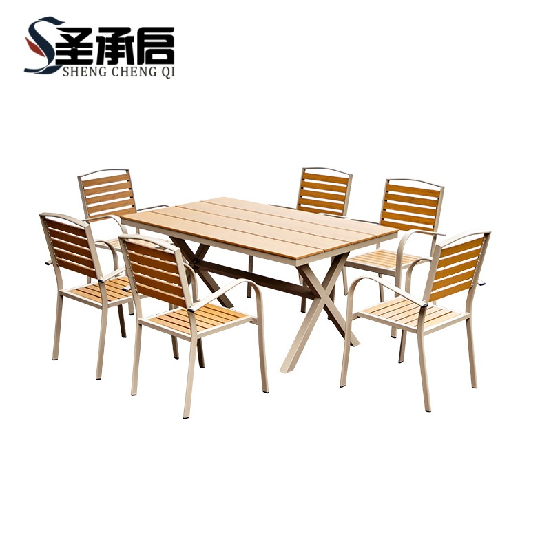 圣承启 塑木桌椅 1.5m+六椅 套