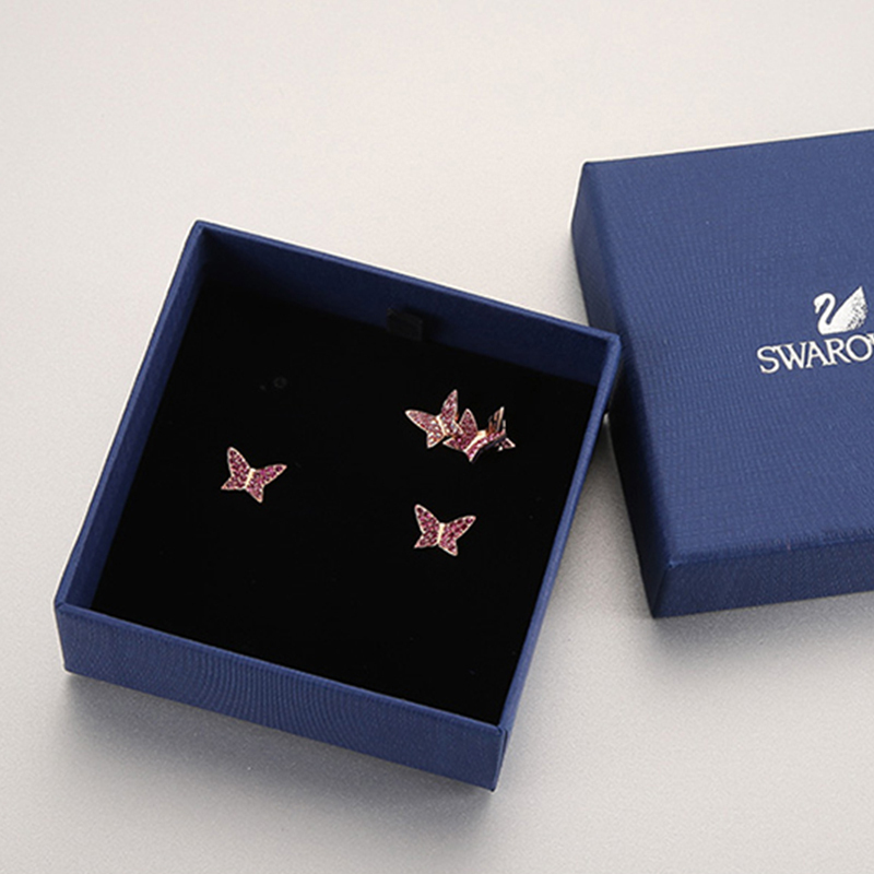 [直营]施华洛世奇(Swarovski) 人造水晶 蝴蝶穿孔耳环 欧美风格 送恋人 女士耳饰