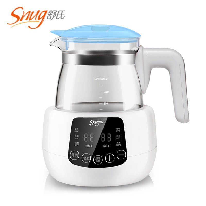 舒氏(Snug)宝宝喂养用品 恒温调奶器 婴儿全自动玻璃热水壶智能暖奶泡奶粉冲奶机恒温壶1.2L1台 型号S320L