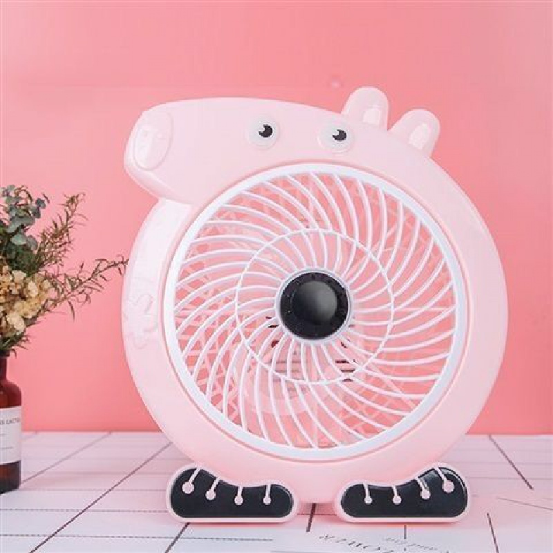 电风扇学生卡通小台扇办公风扇宿舍节能型微风迷你风扇台式落地扇小猪