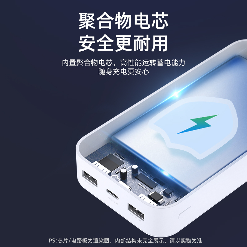 飞利浦充电宝20000毫安适用于iphone11苹果12华为小米手机双口usb大容量移动电源可上飞机 DLP2003W