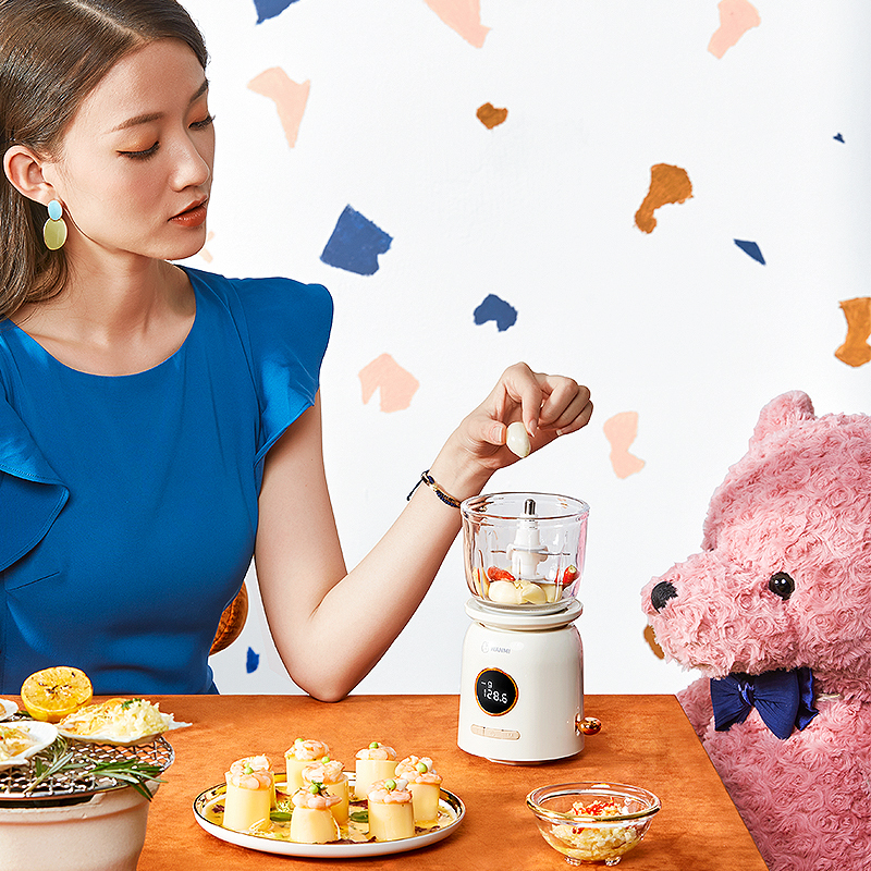 顽米电动料理机婴儿宝宝辅食搅拌机家用奶昔米糊榨果汁蒜泥器小型碎肉机