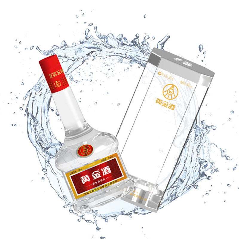 黄金酒 喜福荟 45度 500ML 水晶装 单瓶装盒装