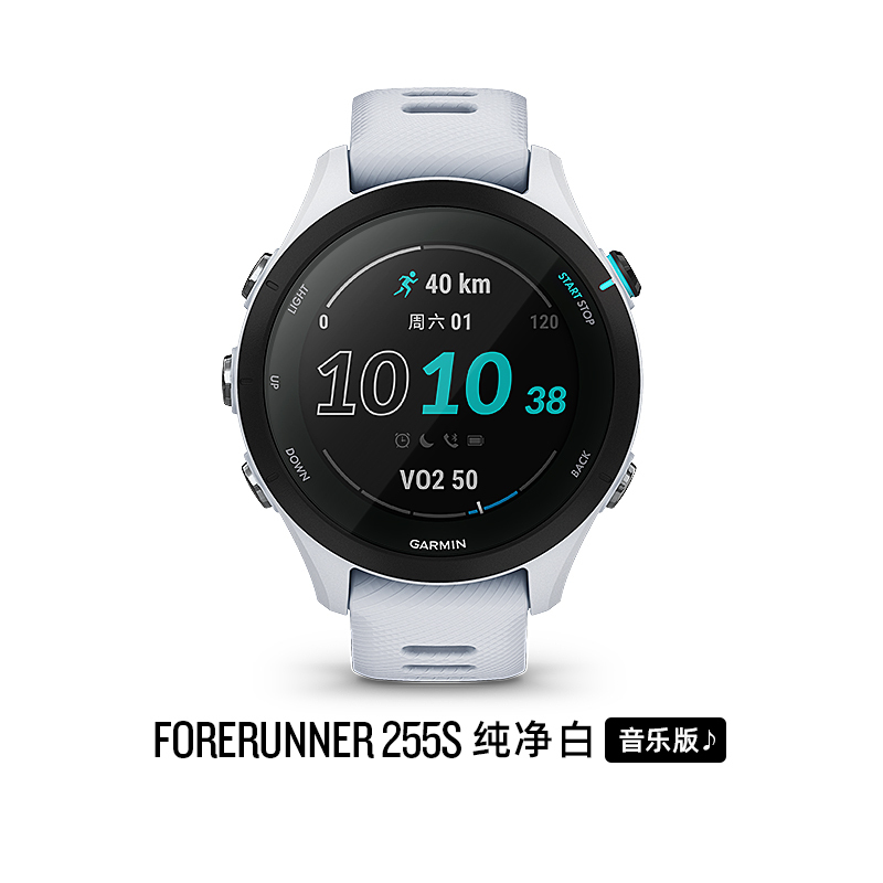 佳明(GARMIN)Forerunner255S 专业跑步智能户外运动铁人三项多功能GPS定位血氧腕表 音乐版纯净白