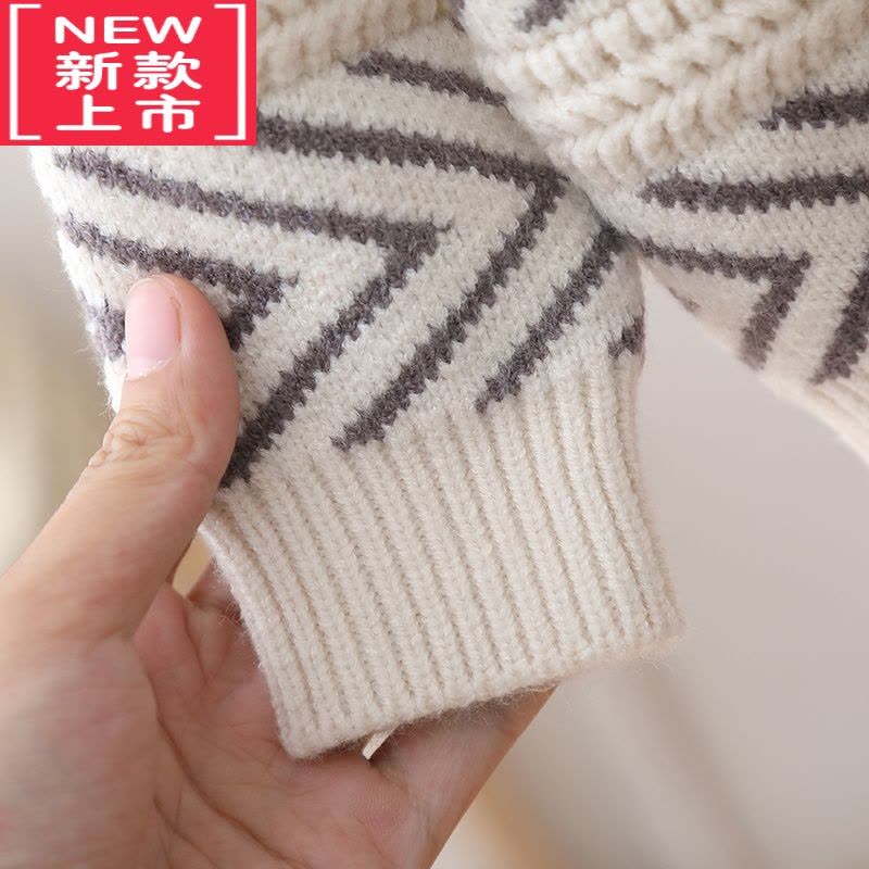 可莉允儿童毛衣男童秋冬款男孩2022新款小童秋装内搭宝宝针织衫加绒加厚图片