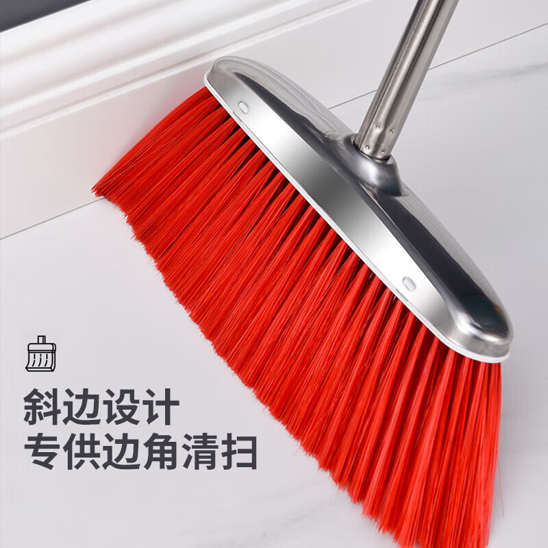 3M扫把簸箕套装不锈钢垃圾铲扫地扫帚 加大特厚畚斗两件套高清大图