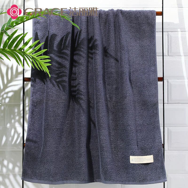 洁丽雅(grace)W0115浴巾A类加大柔软吸水浴巾男女浴巾140*70cm灰色图片