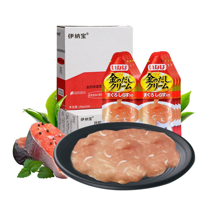 伊纳宝 猫零食湿粮包 妙好金味道营养糊 30g 烤鲣鱼加鲣鱼节(24包)