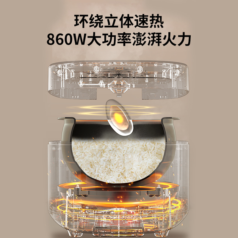 海尔(Haier) 智能电饭煲 HRC-S44XD环绕立体速热 4升大容量高清大图