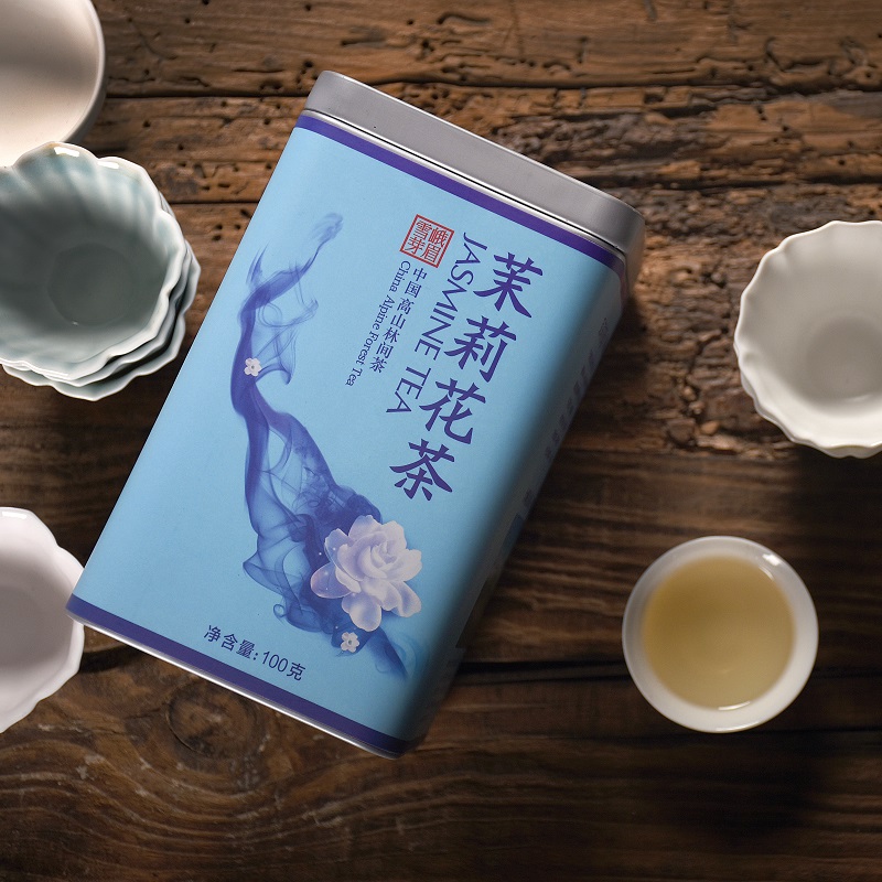 峨眉雪芽 茉莉花茶100克 雨前茉莉花茶 茶叶高清大图