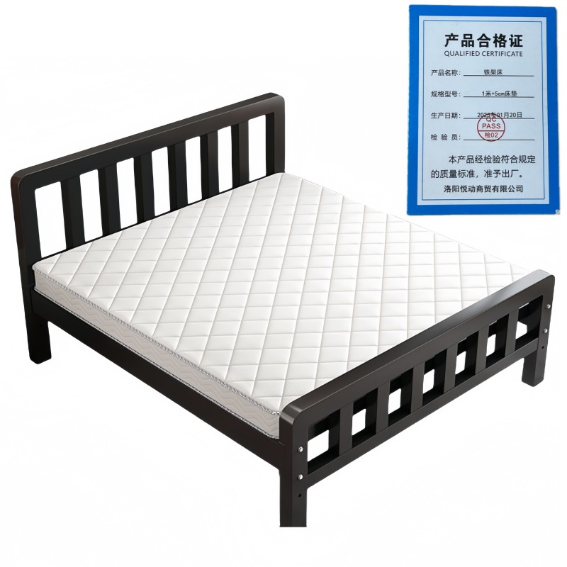 悦兴诚铁架床1米+5cm床垫套高清大图