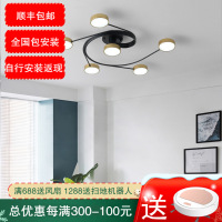 七只蚂蚁 北欧灯客厅灯餐厅吊灯 简约现代创意时尚铁艺咖啡吧台灯马卡龙灯具其他 带木马卡龙彩色吊灯多头铁艺 吊灯具9035