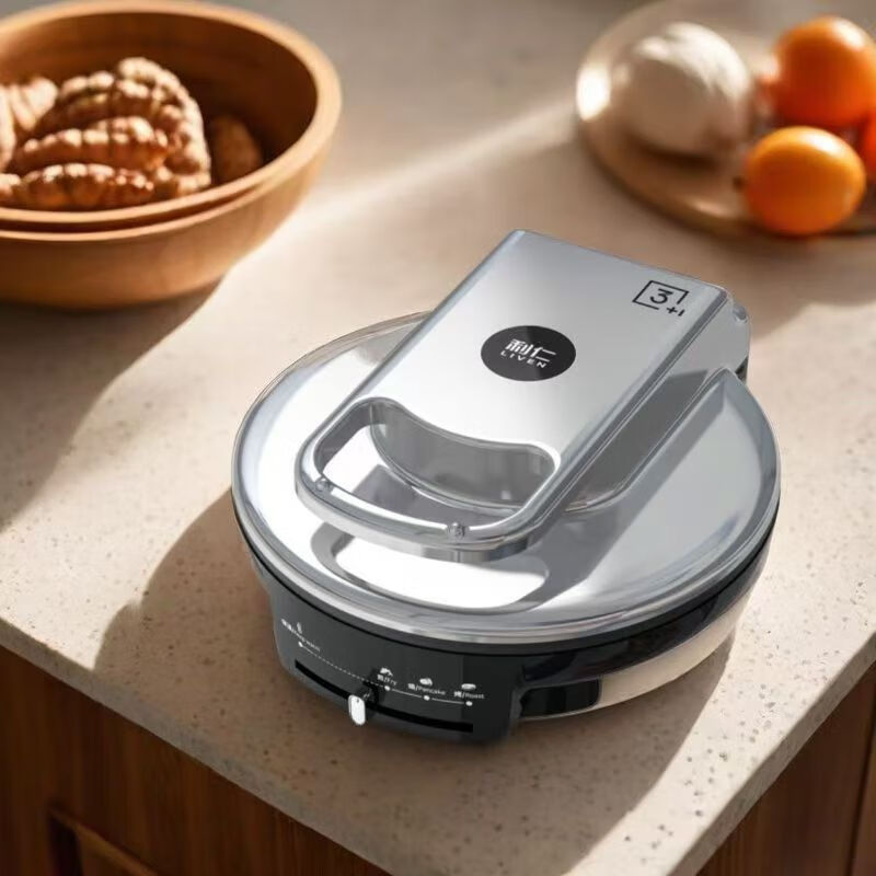 利仁电饼铛家用双面加热烙饼锅加深加大烤盘烤肉锅煎饼机电煎锅 LR-J3125银色高清大图