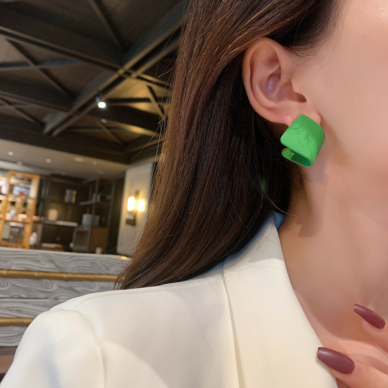 lacelips网红绿色耳环2020年新款潮韩国气质网红耳饰品夸张耳钉