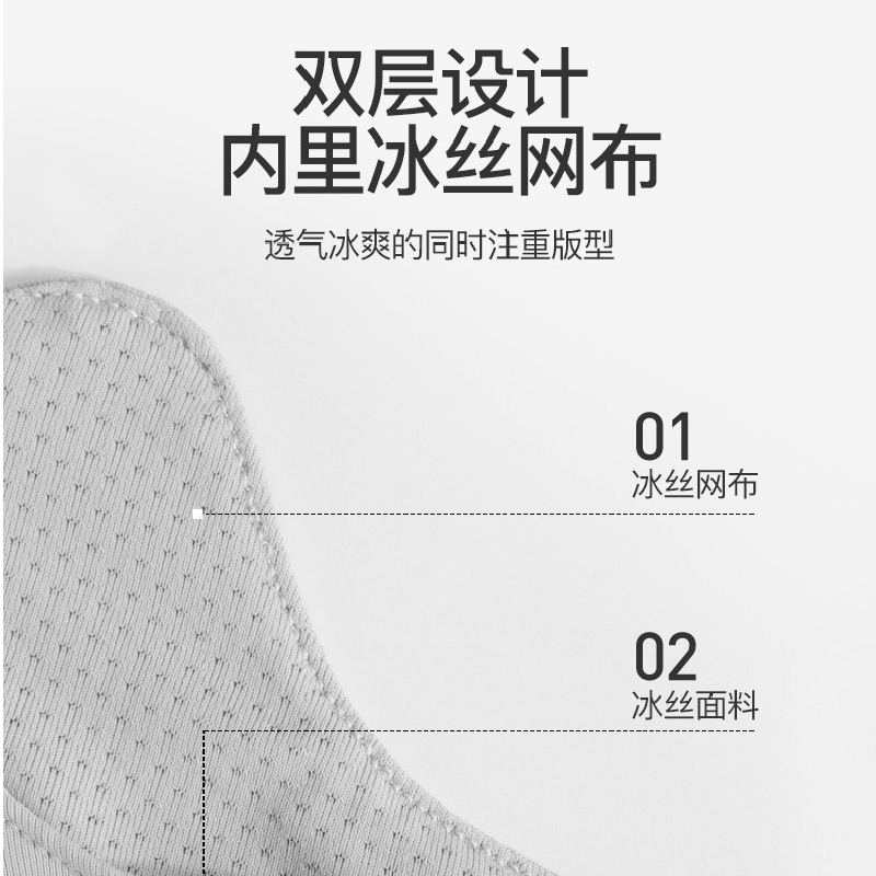 东纺拾光 DF2020 女款冰丝防晒加长护颈口罩北极灰 1只/包高清大图