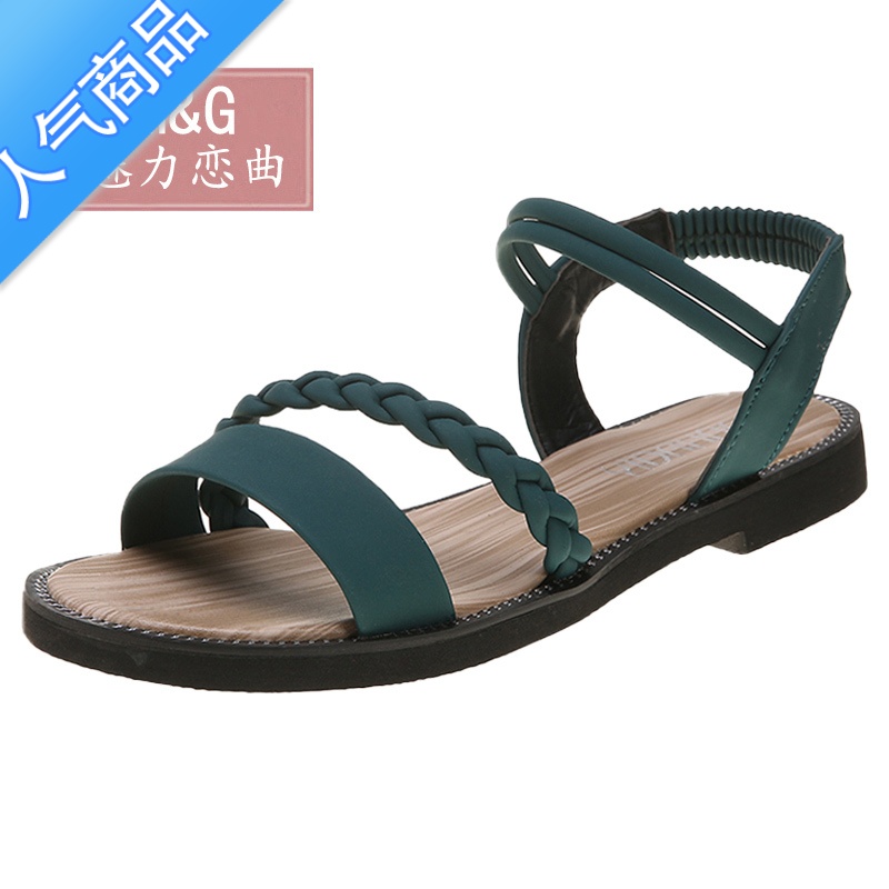 SUNTEK凉鞋女2023年新款夏季平底鞋网红百搭学生配裙子沙滩软底罗马季3高清大图