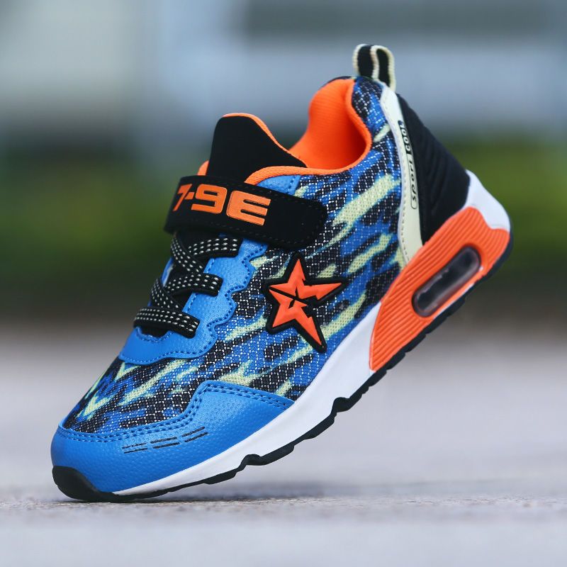 [促销]秋季儿童鞋男童鞋网面透气男童运动鞋皮面防水男童鞋防滑中大童