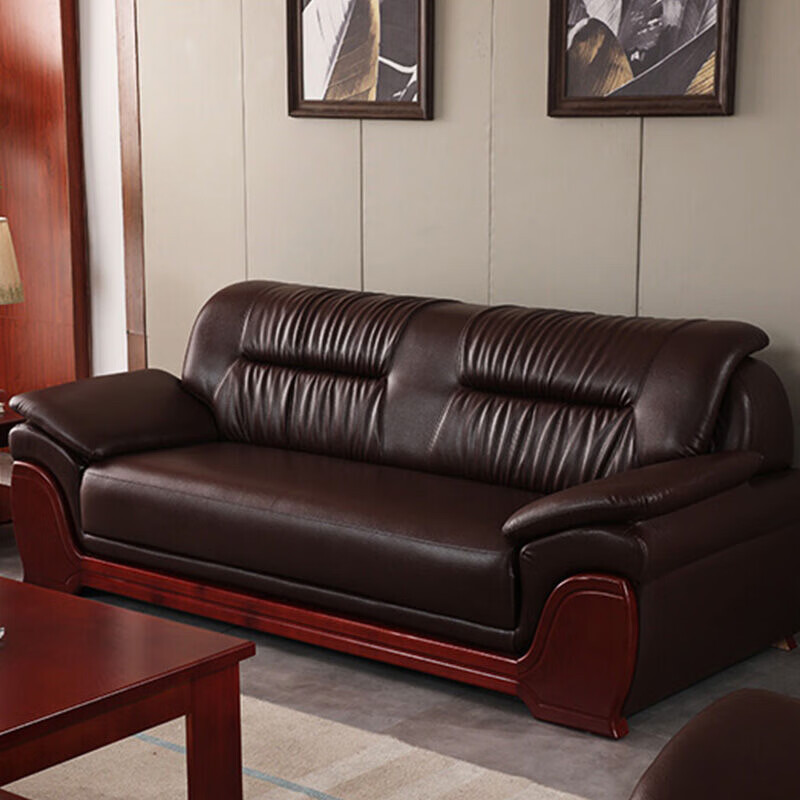 圣斯顿SD-HF21985BR 三人位西皮沙发2190*890*850mm(单位:张)棕色高清大图