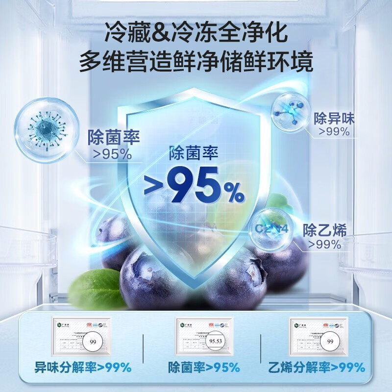 容声(Ronshen)501升冰箱四开门十字门对开门电冰箱 变频大容量风冷无霜双循环双系统一级节能BCD-501WD18