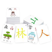 [1-250字]儿童幼儿园宝宝早教象形识字卡片学龄前早教有图看图形象认字卡片