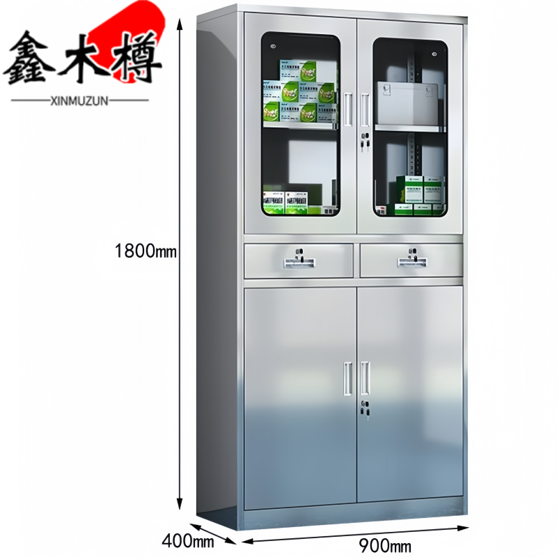 鑫木樽不锈钢文件柜中二斗台高清大图