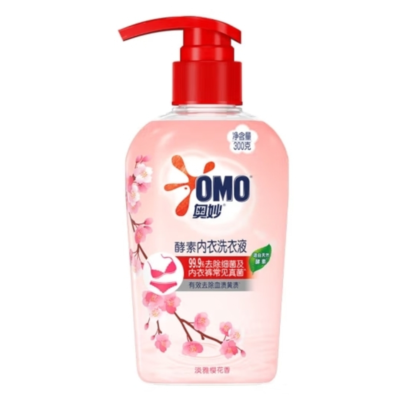 奥妙(OMO)内衣洗衣液内裤清洗液樱花300g 内衣裤专用女士去血渍 99.9%除菌