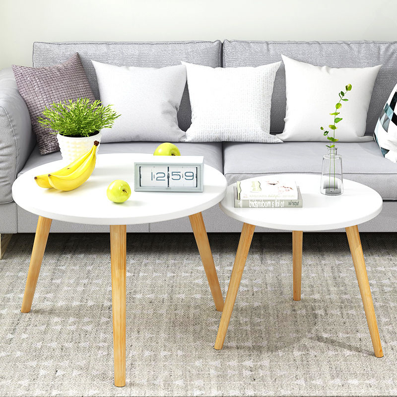 工匠时光边几小圆桌简约小茶几ins小桌子卧室迷你实木圆形小边桌沙发