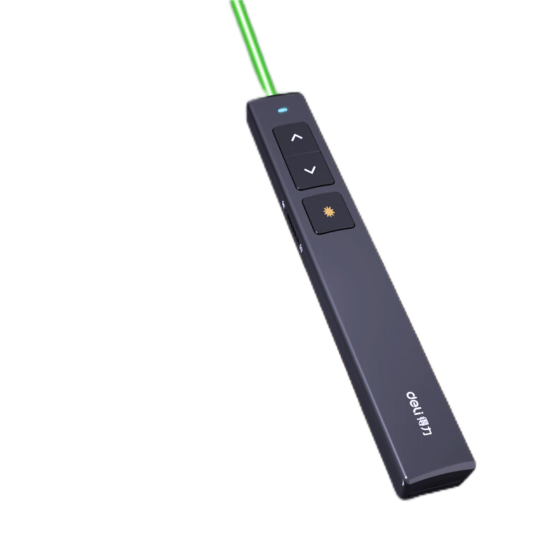 得力绿光激光笔 百米远控翻页笔演讲笔 PPT翻页笔 投影笔激光翻页笔无线演示翻页器 黑色2802G