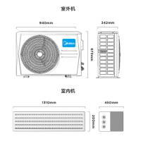 美的Midea家用中央空调3匹风管机KFR-72T2W/BP2DN1-iX(3)II嵌入式卡式吊顶式3p一拖一风管机