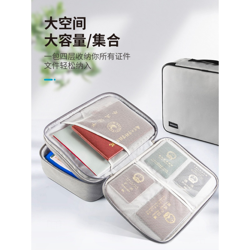 美帮汇家庭文件收纳包多功能家庭档案收纳护照收纳盒多层家用包高清大图